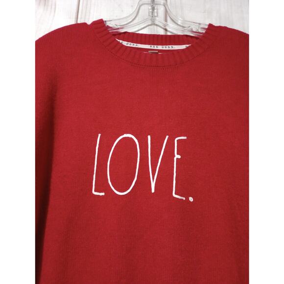 Rae Dunn Sweater Womens Large LOVE Pullover Crewneck Valentine Cozy Knit Soft - Picture 2 of 6